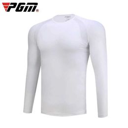 Men's Polos PGM Mens Sun Protection Shirt Underwear Long Slve Shirt Cooling Ice Silk T-shirts Anti-UV Soft Apparel For Men Y240506