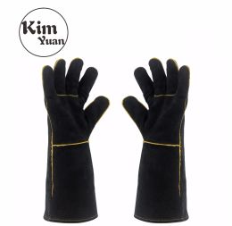 Gloves Kim Yuan 013/027l Welding Gloves Heat Resistant for Welder/cooking/baking/fireplace/animal Handling/bbq Black 14in&16inches