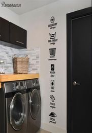 The rules of laundry decals laundry tag stickers patternWash Dry Fold Iron Laundry Room Vinyl Wall Quote Sticker Decal LY07 20122114871