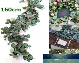 160CM Artificial Eucalyptus Garland Hanging Rattan Wedding Greenery Willow leaf Table Centrepieces Party el Cafe Decor New8516241