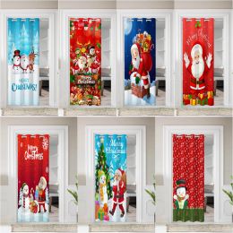 Curtains Christmas Door Curtains for Doorway Privacy Closet Curtain for Bedroom Closet Door Cover Grommet Divider Curtain for Livingroom