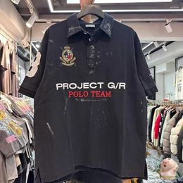 Men's Polos Streetwear Grailz Project G/R Washed Embroidery POLO T Shirt Quality Tee T-Shirt Tops