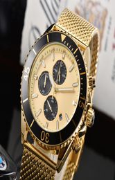 New Style Gold e prata aço inoxidável Men039s Watch Men039S Designer Casual Watch Sports Men039S Quartz Watc6145511