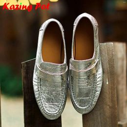 Casual Shoes Krazing Pot Sheepskin Round Toe Women Spring Autumn Modern Street Wear Low Heel British School Slip On Loafers Class Pumps