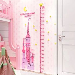 Stickers Cartoon Castle Height Measurement Wall Stickers Cute 3D Stereo Children Room Wall Stickers Girl Princess Room Decor Wall Sticker