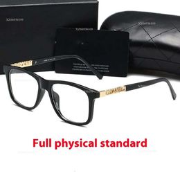Glasses Designer New Xiaoxiangfeng with letters, internet famous for men and women, slimming black full frame glasses, non anti blue light glasses