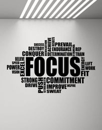 Focus Wall Decal Motivational Sign Gym Quote Word Poster Fitness Sport Vinyl Sticker Inspirational Bedroom HomeGym Decor5878074