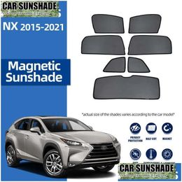 Car Sunshade New For Lexus Nx 2014 300H 200T 300 Nx300H Nx300 Magnetic Front Windshield Mesh Curtain Rear Side Window Sun Drop Deliver Otbb1
