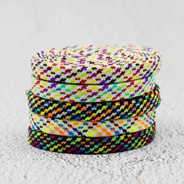 Shoe Parts Weiou Lace 7MM Canvas Leisure Street Walking Well Weaving Tape Multi-Colors Mixed Polyester Flat Cordon Children Accessory