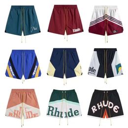 mens designer shorts basketball shorts Rhude swim shorts summer quick dry breathable mesh loose casual rope men and women with beach pants five quarter pants size S-XL