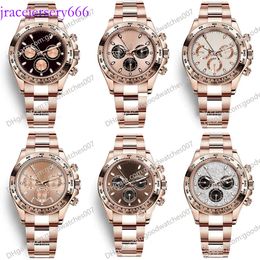 NY LA GM 10 Style Watches 116505 40Mm Chocolate Dial Rose Gold Natural Rubber Strap No Chronograph 2813 Sports Automatic Mechanical Men's Wrist Watch 116515 DBG