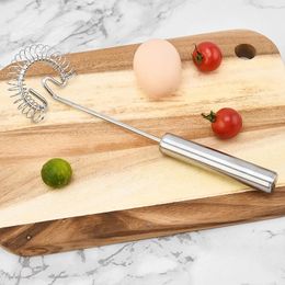 2024 Stainless Steel Spring Egg Stirrer Portable Manual Coil Whisk Kitchen Accessories Milk Blender Whisking For Kitchen Tools