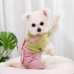 Dog Apparel Soft Puppy Four Legged Strap Pants Warm Comfortable Winter Costume Flower/Heart Flannel Thickened Clothes