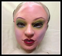 Halloweem Cosplay Cross Dressing Party Women Human Mask Rubber Latex Halloween Whole Realistic Female Mask Girl Face Mask2545313