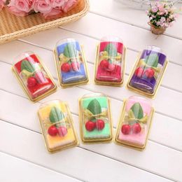 Towel 10sets/lot Washing Cherry Cake Sandwich Swiss Roll Shape Hand Washcloth Wedding Party Gifts Birthday Gift 4.5 2 Revi