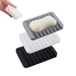 Set 1/4pcs Silicone Drain Soap Holder Kitchen Sponge Holder Creative Comb Styling Soap Dish With Drain Water Bathroom Accessories