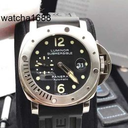 Calendar Wrist Watch Panerai LUMINOR Series Precision Steel Black Dial PAM00024 Automatic Mechanical Mens Chronograph Watches