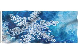Winter Snowflake 3X5 Flag Hanging National Advertising Double Stitching 100D Polyester Printing Flag3652837
