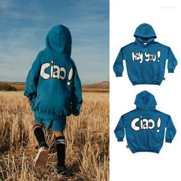 Clothing Sets Children's Boys' Autumn Letter Printed Hoodie Cartoon Eyes Shorts Two Piece Set 2024