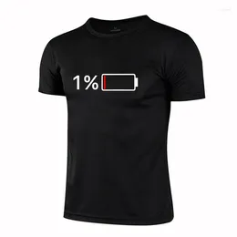 Men's T Shirts 1% Battery Capacity T-Shirt Summer Top Quick-drying Mens Graphic T-shirts Funny