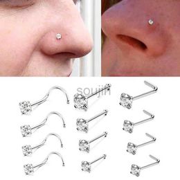 Body Arts 1PC Fashion Stainless Steel Crystal Nose Septum Piercing Studs 20G Mini Nose Ring Earrings Studs Body Piering Jewellery For Women d240503