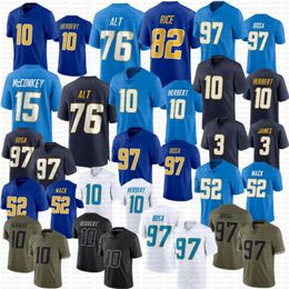 2024 New Justin Herbert Football jersey Khalil Mack Joey Bosa Derwin James Ladd McConkey Joe Alt Brenden Rice Tomlinson Fulton Junior Seau Dicker jerseys Stitched