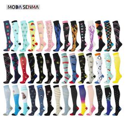 Socks Hosiery 2020 New Cycling Compression Stockings Unisex Sport Leg Pressure Nylon Running Travel Sock Long Health Compress Socks Animals Y240504