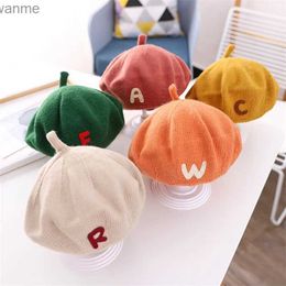 Caps Hats New Pumpkin Hat Fashion Knitted Beret Multi color Childrens Baby Hat Autumn and Winter Style Accessories 2-6 Year Old Childrens Hat WX