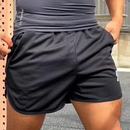 Men's Shorts 2024 Summer Breathable Three-point Beach Elastic Gym Fitness Training Sports Zipper Pocket Mesh Men