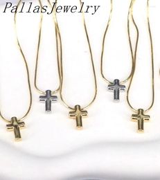 Pendant Necklaces 10Pcs Fashion Smooth Cross Charms Necklace Elegant Chains Minimalist Women Unisex Gift