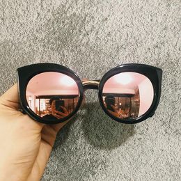 Sunglasses Cat Eye Sunlgasses Retro Style Brand Designer Heart Shades Round Lens Mirror Pink Sun Glasses Male Female GOOD Quality