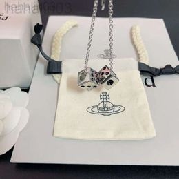 Desginer Viviennes westwood Western Empress Dowager Dice Necklace for Men and Women Unique and Elegant Saturn Coloured Collar Chain Gift Jewellery