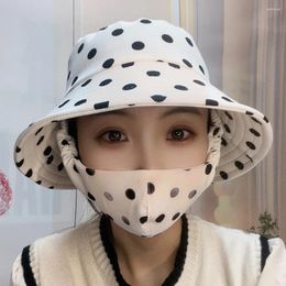 Berets Bucket Hat Agricultural Work Dust Mask With Fisherman Wide Brim Four Seasons Women's Unisex