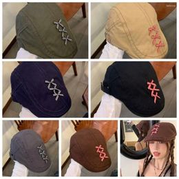 Berets Lattice Retro Beret French Solid Bow Female Artist Hat Beanie Korean Style Women Painter Girl