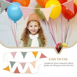 Banner Flags Baby Bunting Birthday Garland Banner Hanging Triangle Decor Multicolor Rainbow Party Decorations Cotton Flags Ornament