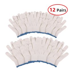 Gloves 24 Pairs Safety Gloves Cotton Garden Gloves Work Gloves Mechanic Working Gloves White Yarn Household Agricultural Gloves Labour