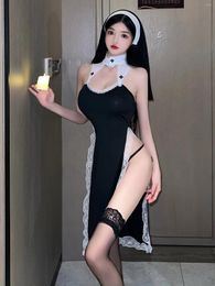 Casual Dresses Lingerie Sexy Nun Cute Uniform Cosplay For Women Dress Elegant Korean 2024 Sweet T7H4