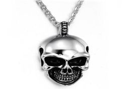 Pendant Necklaces Retro Skull Necklace Men Women Chain Biker Punk Jewellery Gift Whole S499Pendant5430165