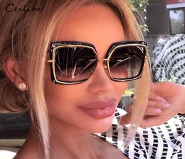 Luxury designer Sunglasses Oversized Women Brand Metal Square Eyewear 2021 Female Shades Big Mirror Sun Glasses Superstar oculos5260985