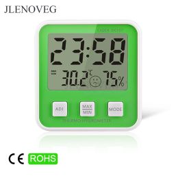 Gauges C / F LCD Digital Alarm Thermometer Electronic Temperature Humidity Meter Tester Hygrometer Home Indoor Weather Station 12H 24H