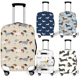 Accessories Cartoon Cute Dachshund Print Women Fashion Design Stretch Dust Cover Aeroplane Travel Accessories Suitcase Covers for 1832 Inch