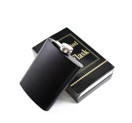 Matt black 6oz 8oz Liquor Hip Flask Screw Caps tainless steel wine pot Russian portable wine potlaser weldingPersonalized logo 6827222