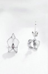Hot Sale White Magnolia Stud Earring Women Summer Jewelry for 925 Sterling Silver flower Earrings set with Original box set8357790