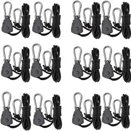 Tools 6/12Pcs 1/8 Inch Heavy Duty Adjustable Rope HangerPulley Ratchets Kayak and Canoe Boat Bow Stern Rope Lock Tie Down Strap