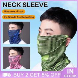 Scarves Silk Mask Cool Face Cover Scarf Summer Women Solid Color Sun Protection Cycling Fishing Camping Ear Hang Wholseale