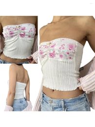 Women's Tanks Y2k Tube Top For Women Sexy Strapless Sleeveless Backless Bandeau Going Out Crop Aesthetic