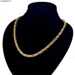 Mens Gold Chain Necklaces Male Corrente Yellow Gold Necklace Byzantine Chains For Men Jewelry