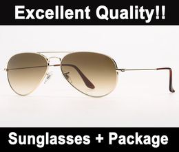 Pilot Mens Sunglasses fashion Womens Sun Glasses Classical Vintage Eyeglasses Metal Frame UV Protection Glass Lenses With High Qua8285971