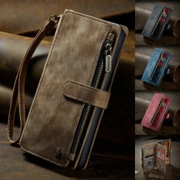 Cases Luxury Wallet Leather Case for Samsung Galaxy S23 Ultra S22 S21 S20 FE S10 S9 S8 Plus A54 A53 A52S A33 A14 A13 Lanyard Wristlet