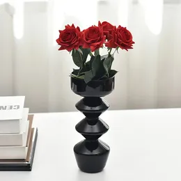 Vases 1pc Creative Bubble Glass Vase Home Decor Flower Black Modern Table Decoration Living Room Terrarium Gift